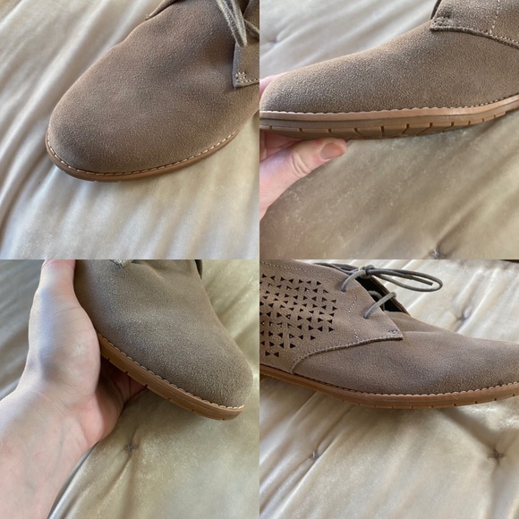 EuroSoft Emmeline laser cut taupe gray suede lace up chukka bootie 10 - Picture 14 of 16